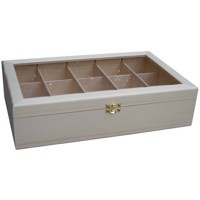 Tea box for 15 sorts of tea with a transparent lid