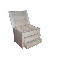 Angular jewellery box with two drawers