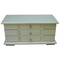 Large jewellery box with side drawers, oiled