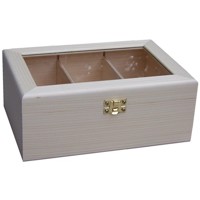 Tea box for 6 sorts of tea with a transparent lid