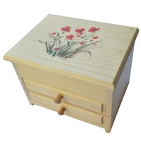 Jewellery box with a red poppy