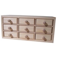 Box with nine drawers