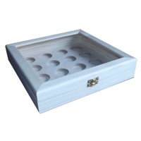 Box for coffee capsules with transparent lid
