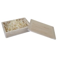Wooden box for photographs with a detachable lid