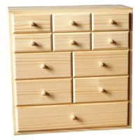Box with eleven drawers
