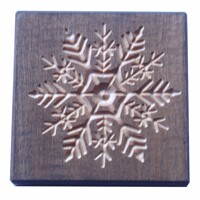 Glasuntersetzer Schneeflocke (Eiche antik)