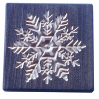 Glasuntersetzer Schneeflocke (Eben)
