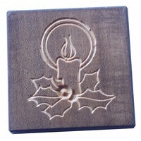 Glass coaster candle (oak antique)