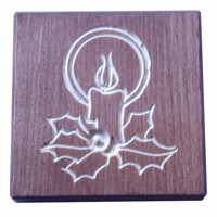 Glass coaster candle (mahagony)