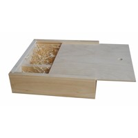 Wooden box for photographs and a flash drive