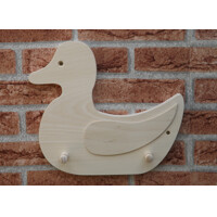 Wooden coat rack for children - duck