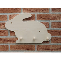 Wooden coat rack for children - bunny