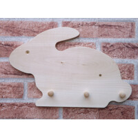 Wooden coat rack for children - bunny oiled