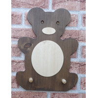 Wooden coat rack for children - bear oiled