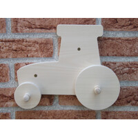 Wooden coat rack for children - tractor