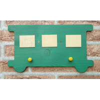 Wooden coat rack for children - railcar oiled