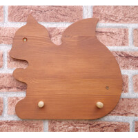 Wooden coat rack for children - squirrel oiled
