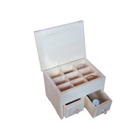 Angular jewellery box with two drawers