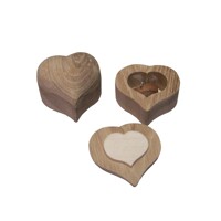 Wooden box heart – oak wood