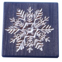 Glass coaster snowflake (ebony)