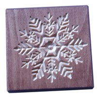 Glass coaster snowflake (mahagony)