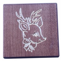 Glass coaster deer (mahagony)