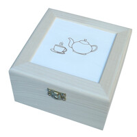 Teabox for 4 sorts of tea engraved