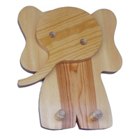 Wooden hanger for childer elephant (front view R)