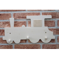 Wooden coat rack for children - locomotive