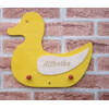 Kindergarderobe Ente mit Namen geölt